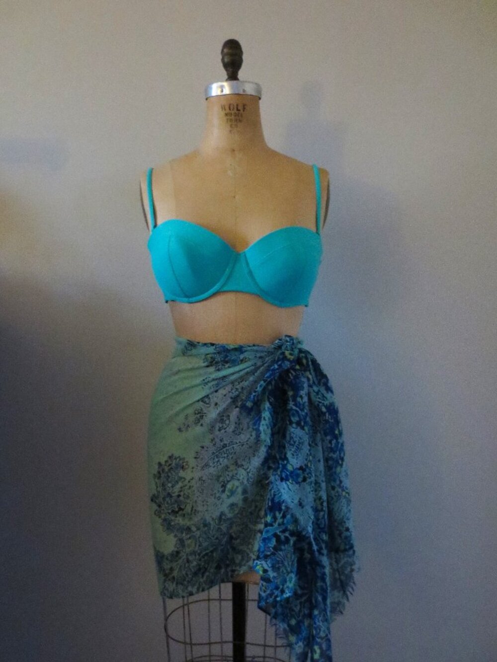 Old Navy Teal Blue 4-Way Convertible Bikini Swim Top Size L